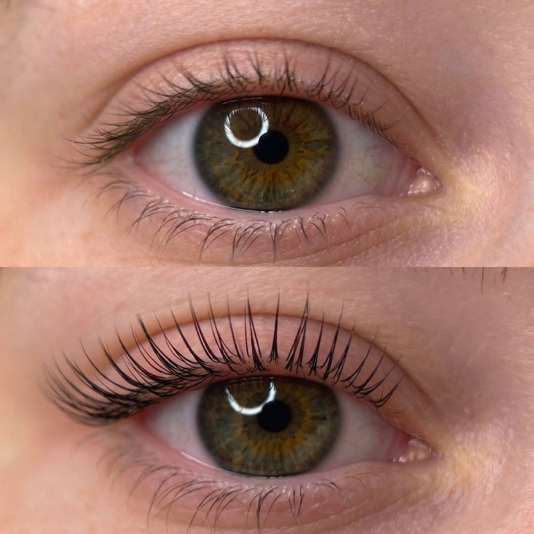 Lashes before and after lamination, work by permanent.__lia_